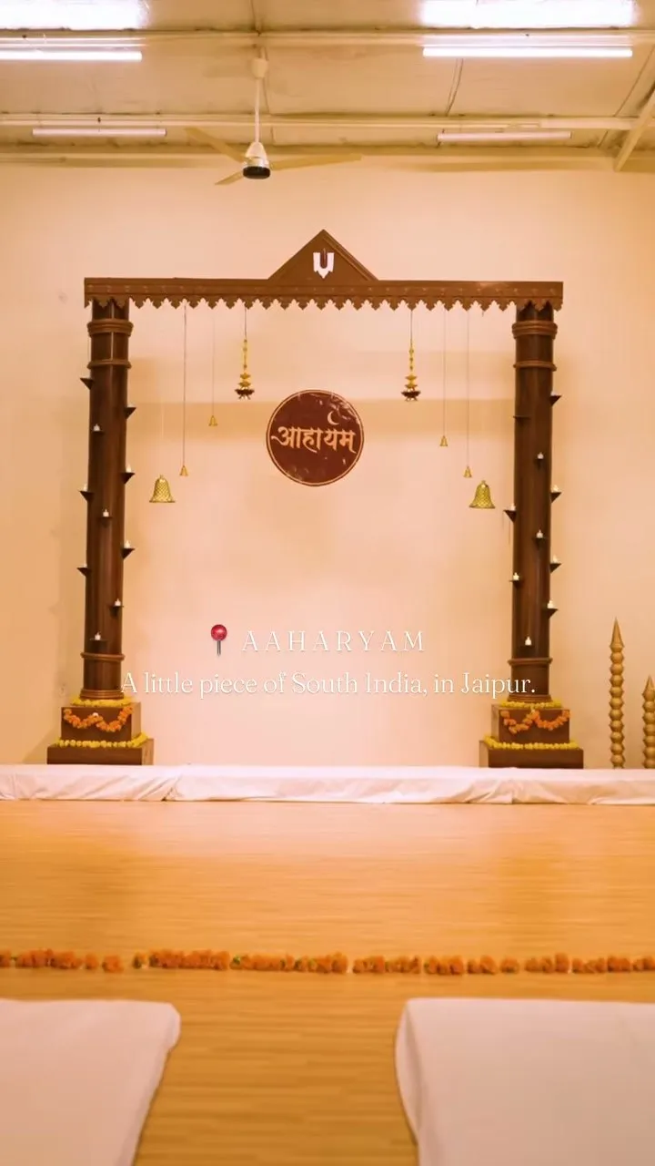 The mandapa arch inside the Aaharyam studio
